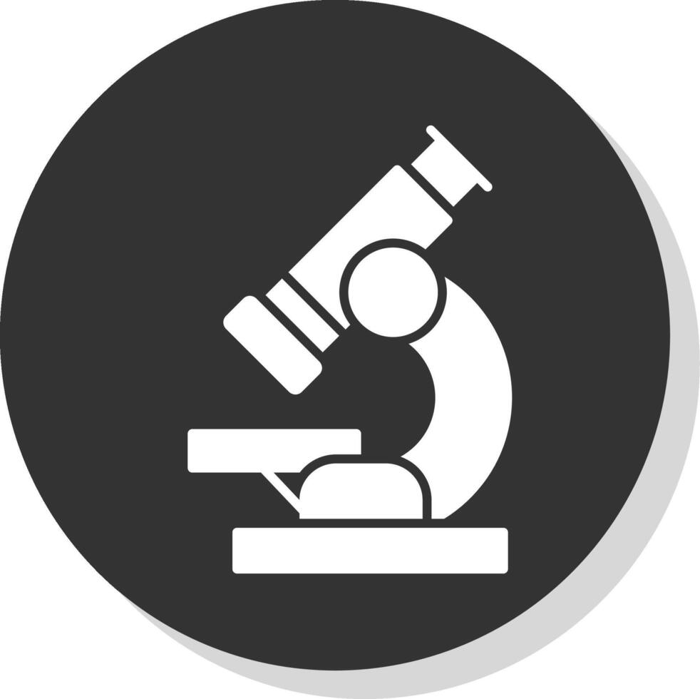 microscope glyphe gris cercle icône vecteur
