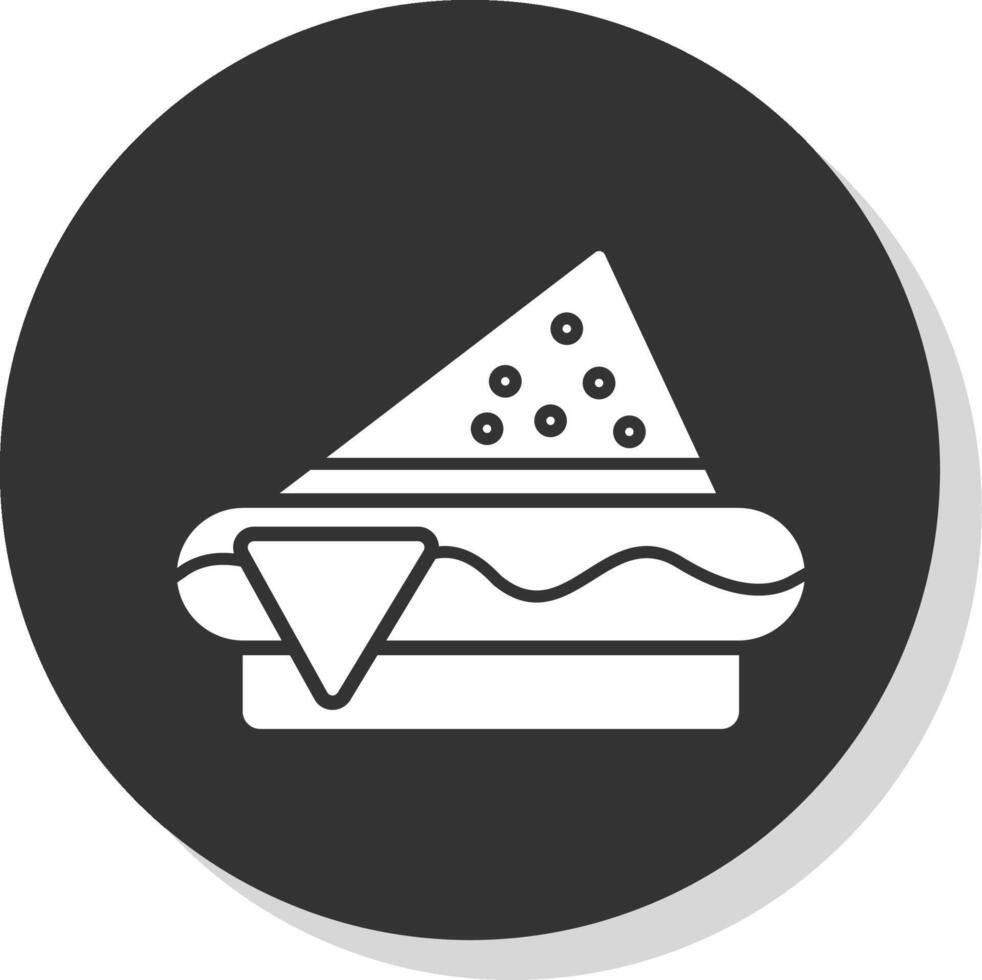 sandwich glyphe gris cercle icône vecteur