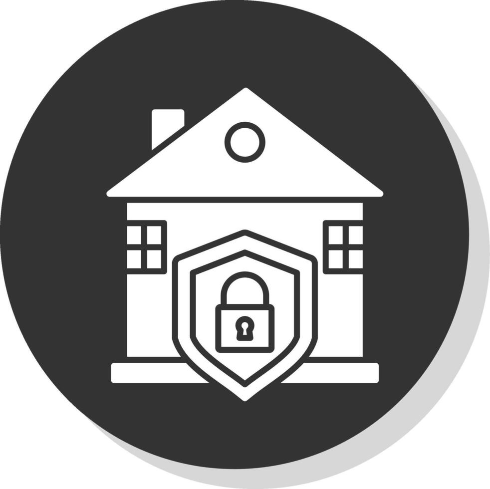 maison protection glyphe gris cercle icône vecteur