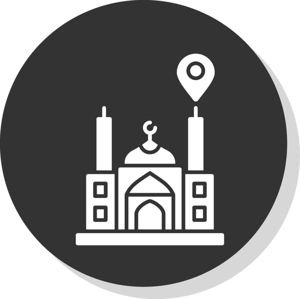 mosquée emplacement glyphe gris cercle icône vecteur