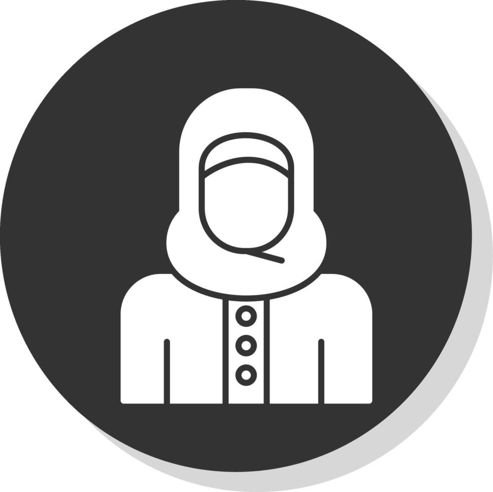 islamique femme glyphe gris cercle icône vecteur