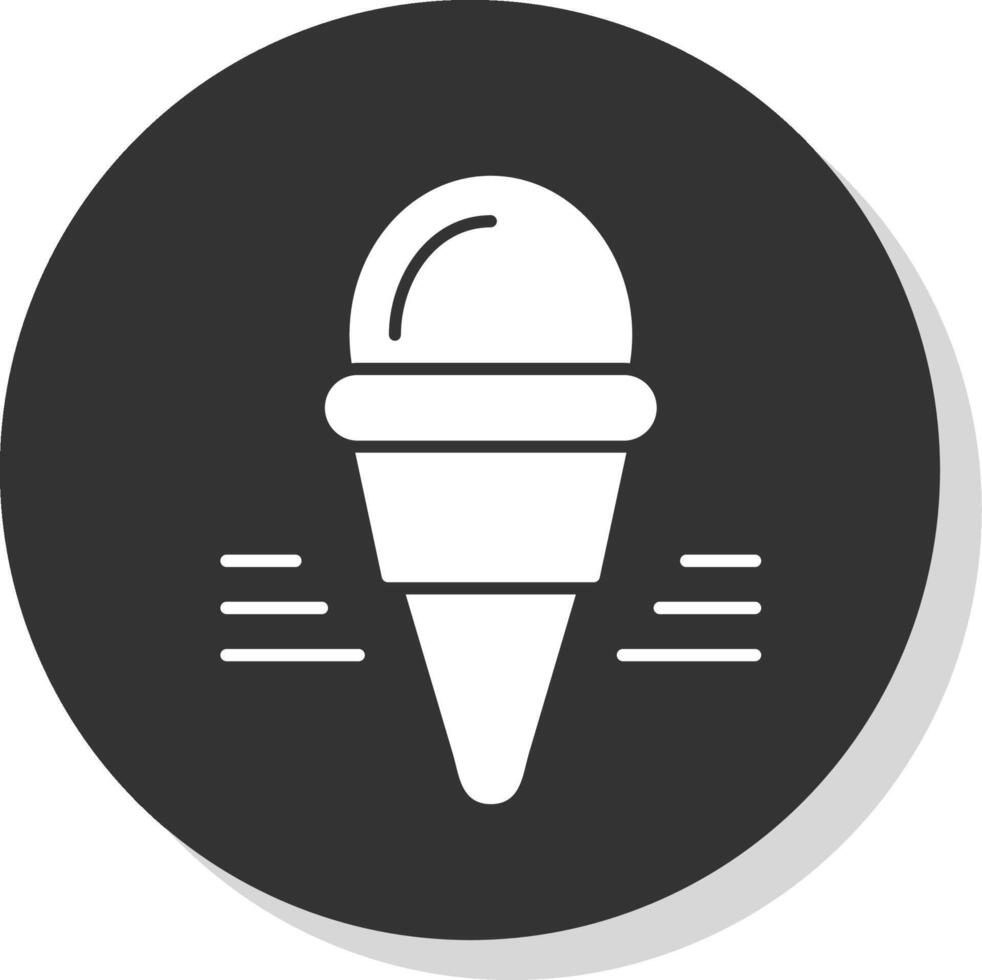 la glace crème glyphe gris cercle icône vecteur