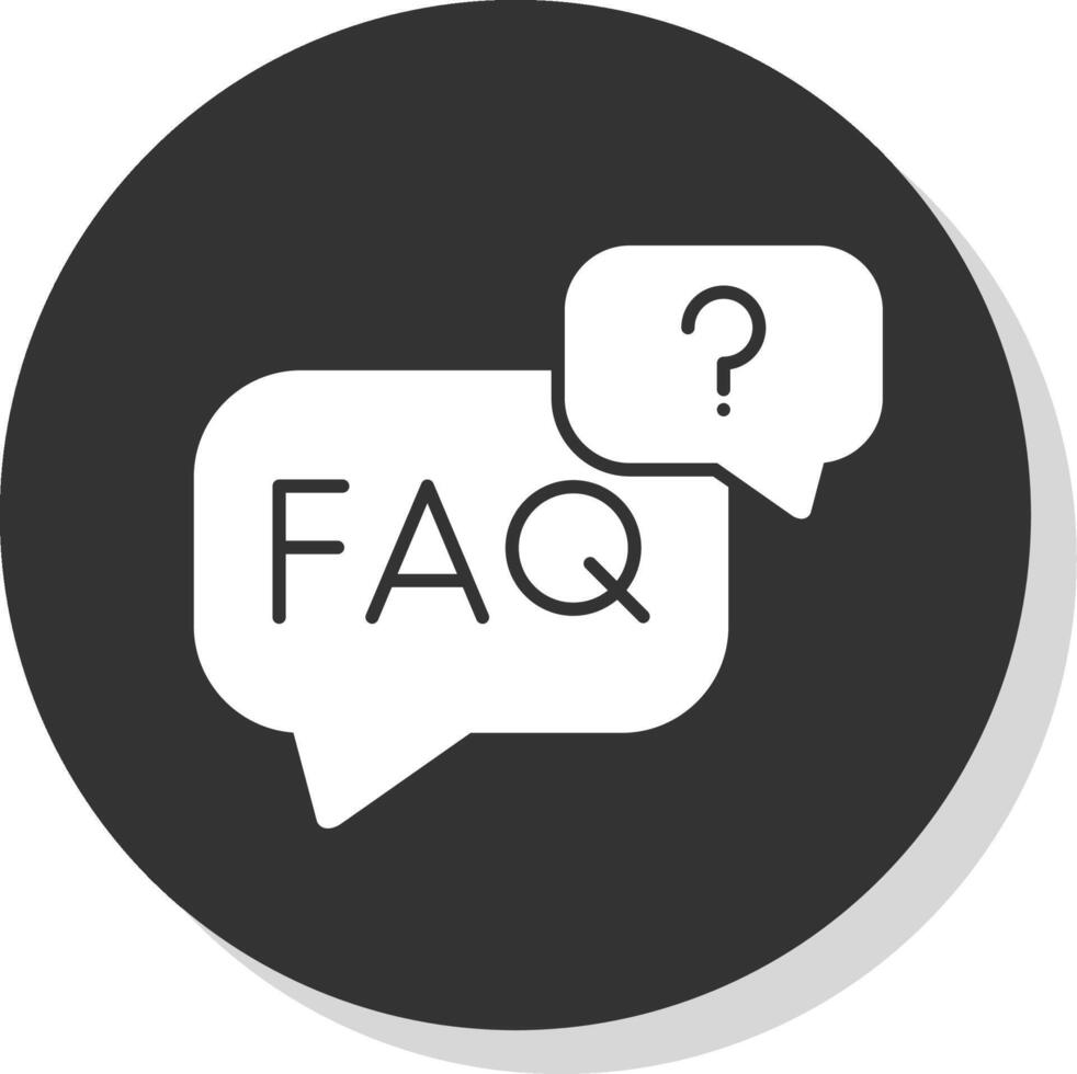 FAQ glyphe gris cercle icône vecteur