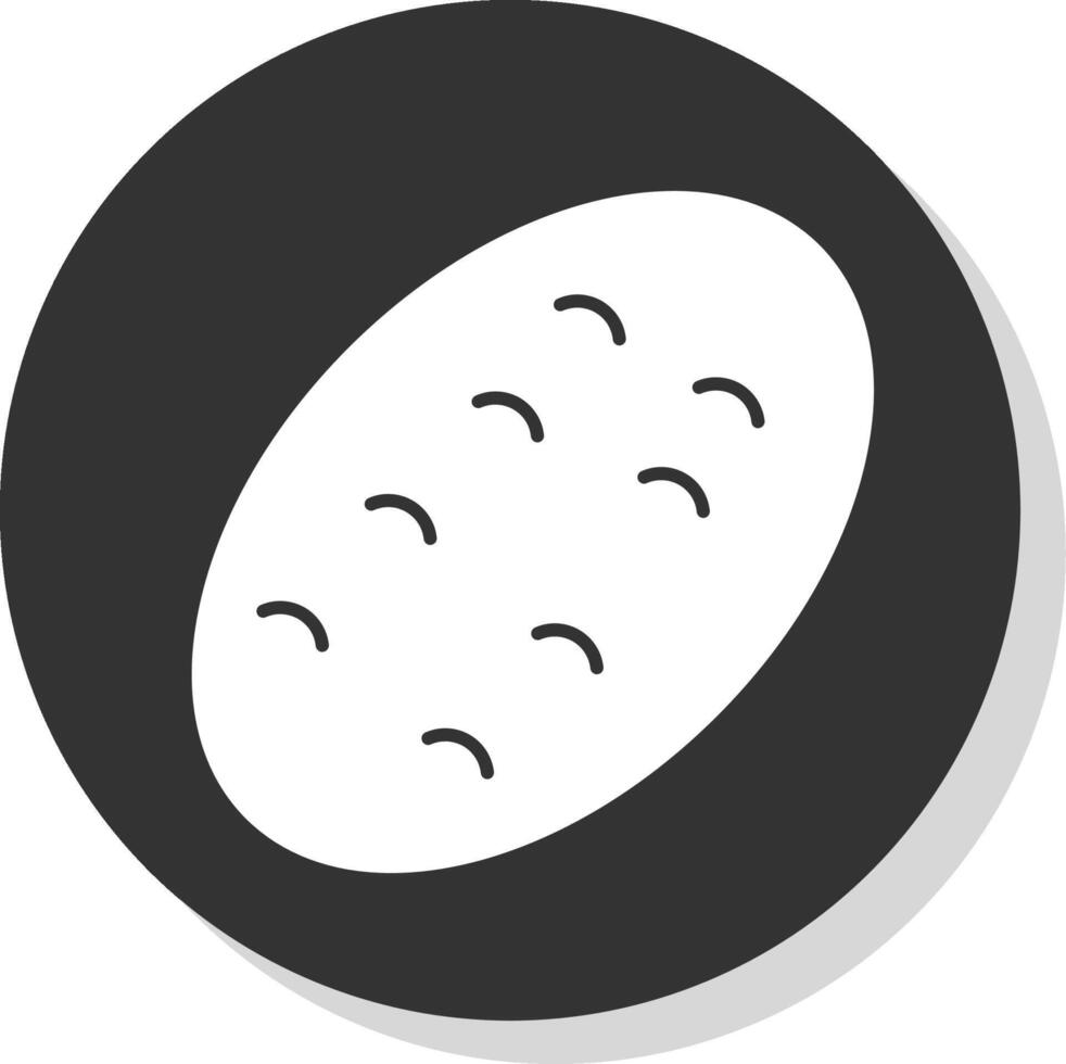 Patate glyphe gris cercle icône vecteur