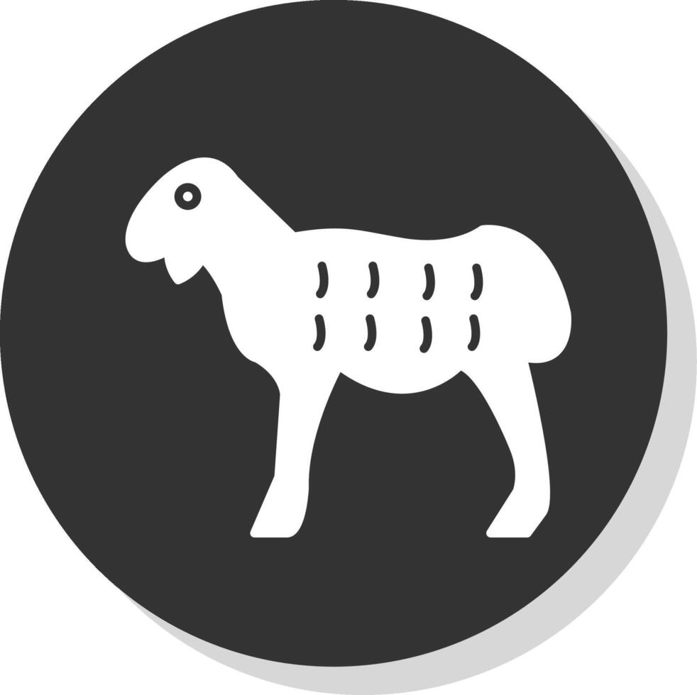 mouton glyphe gris cercle icône vecteur
