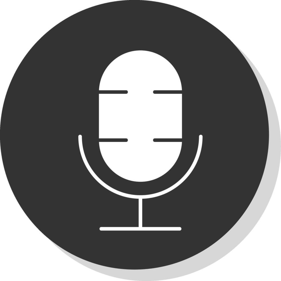 Podcast glyphe gris cercle icône vecteur