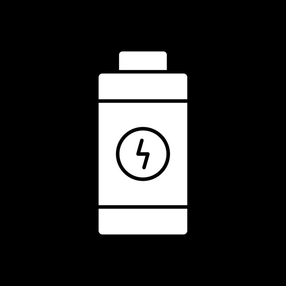 icône inversée de glyphe de batterie vecteur