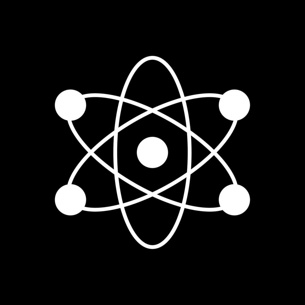 icône inversée de glyphe d'atome vecteur