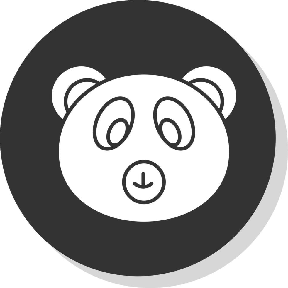 polaire ours glyphe gris cercle icône vecteur