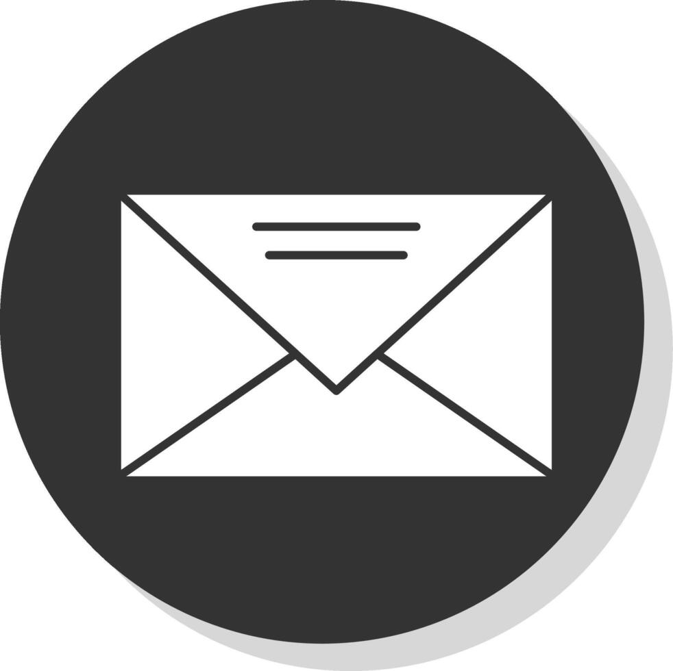 courrier glyphe gris cercle icône vecteur