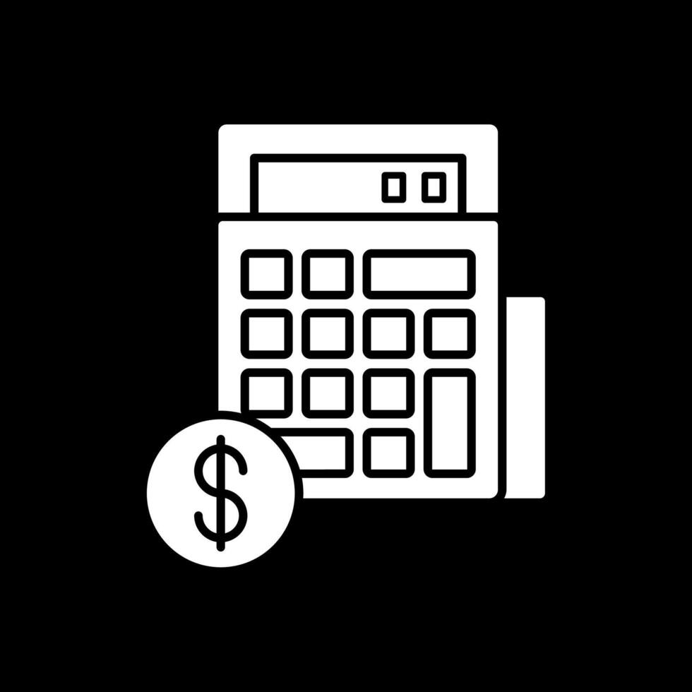 icône inversée de glyphe de calculatrice vecteur