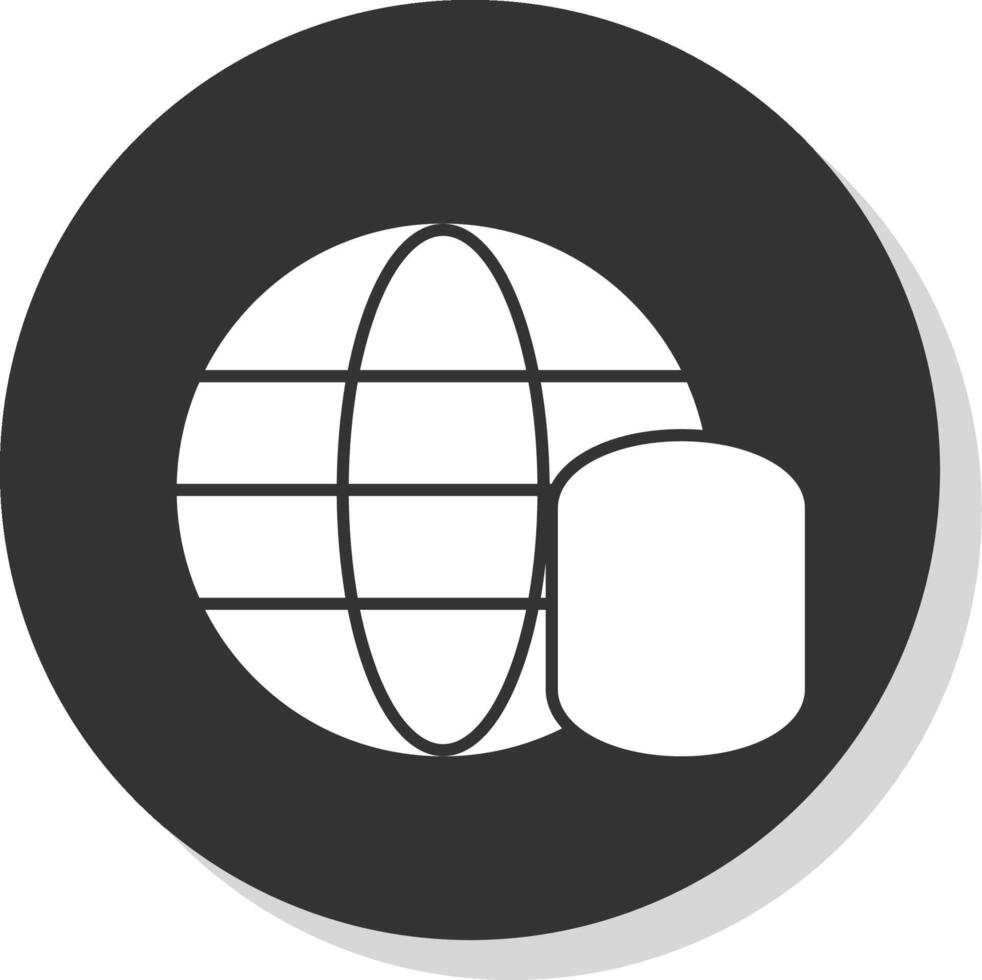 réseau glyphe gris cercle icône vecteur