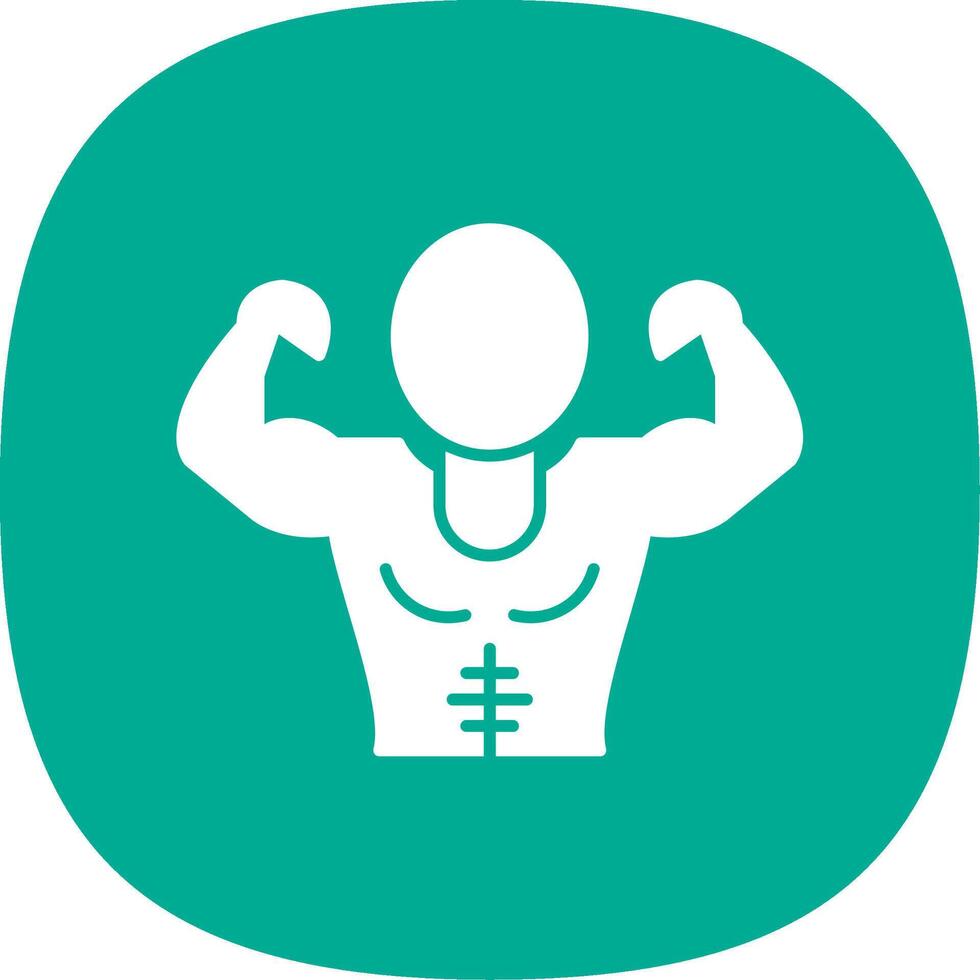 muscle homme glyphe courbe icône vecteur