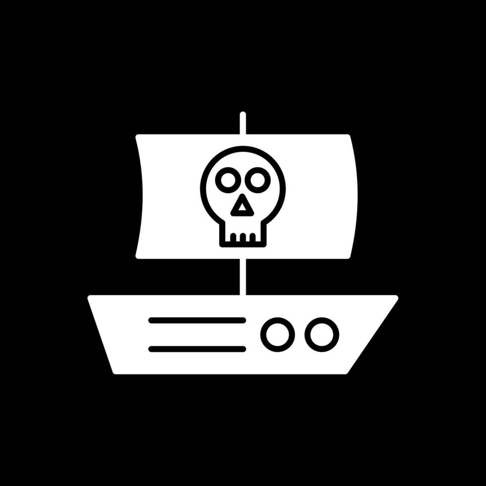 pirate glyphe inversé icône vecteur