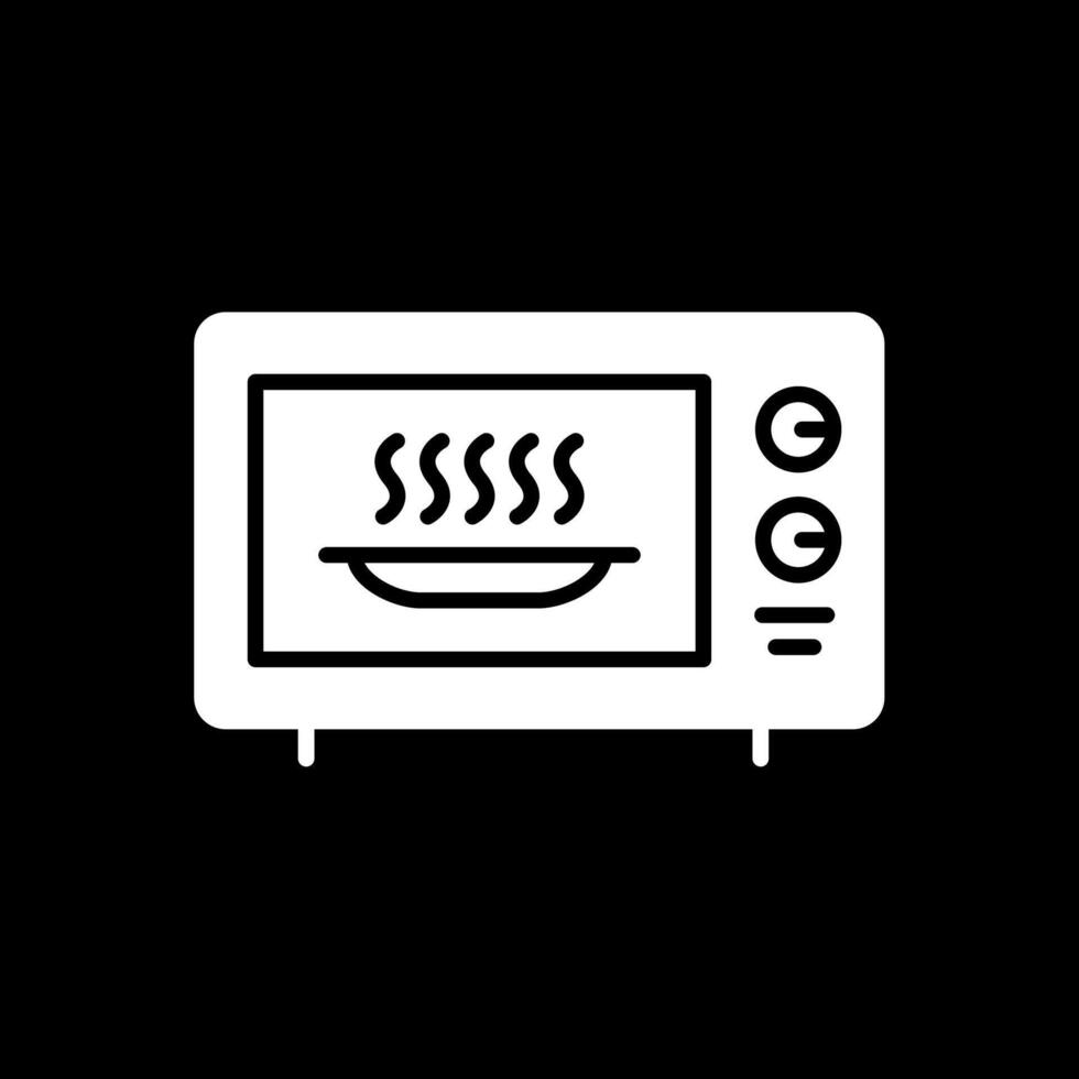 icône inversée de glyphe de micro-ondes vecteur