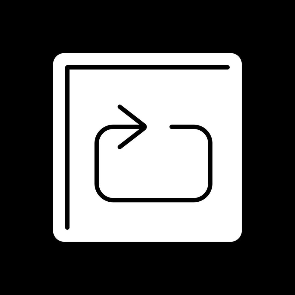 boucle glyphe inversé icône vecteur