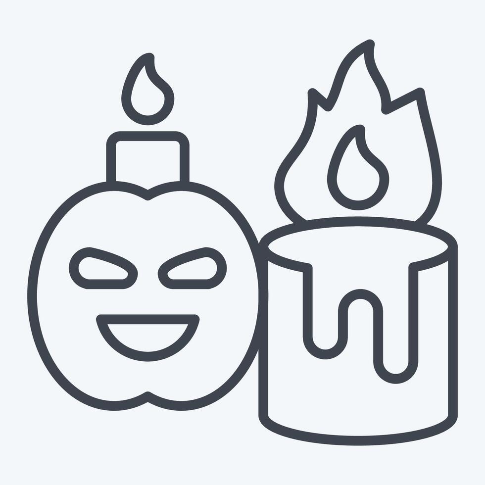 icône bougie. en relation à Halloween symbole. ligne style. Facile conception illustration vecteur