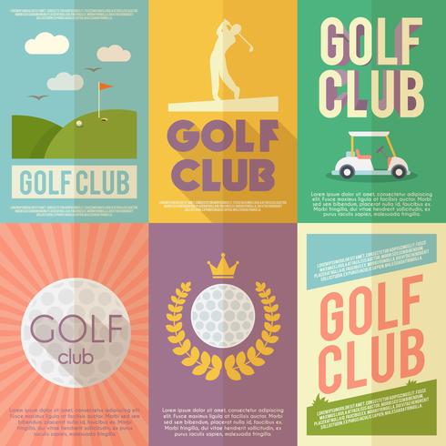 Ensemble d&#39;affiches de golf vecteur