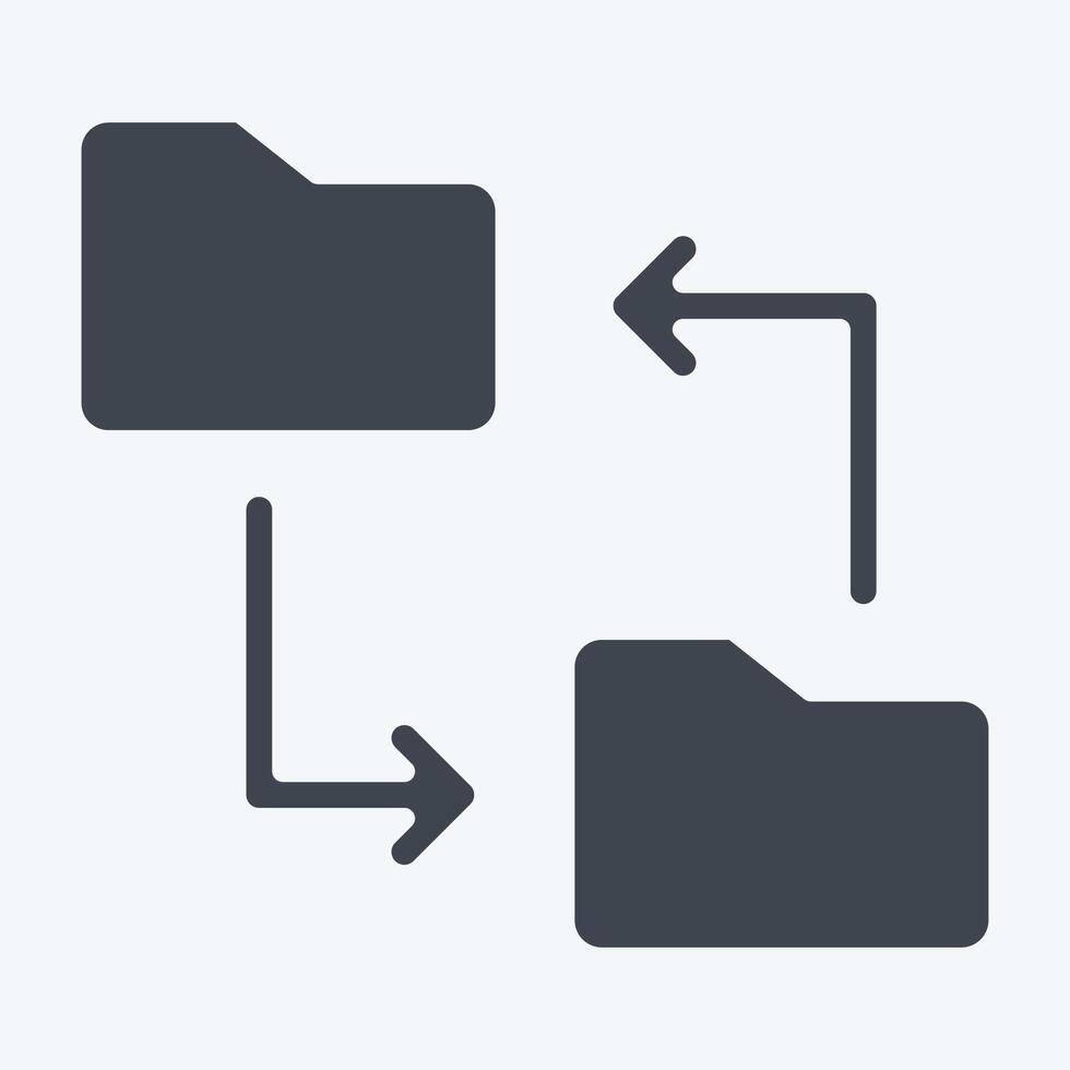 icône fichier partage. en relation à éloigné travail symbole. glyphe style. Facile conception illustration vecteur