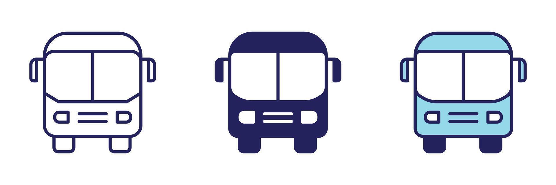 autobus transport icône - la navigation ensemble vecteur