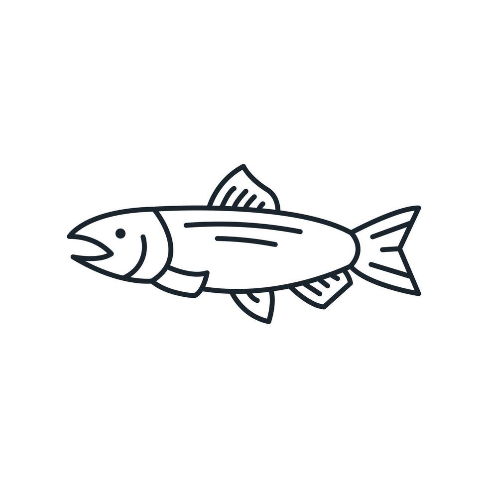Saumon ligne icône. poisson et Fruit de mer. isolé illustration vecteur
