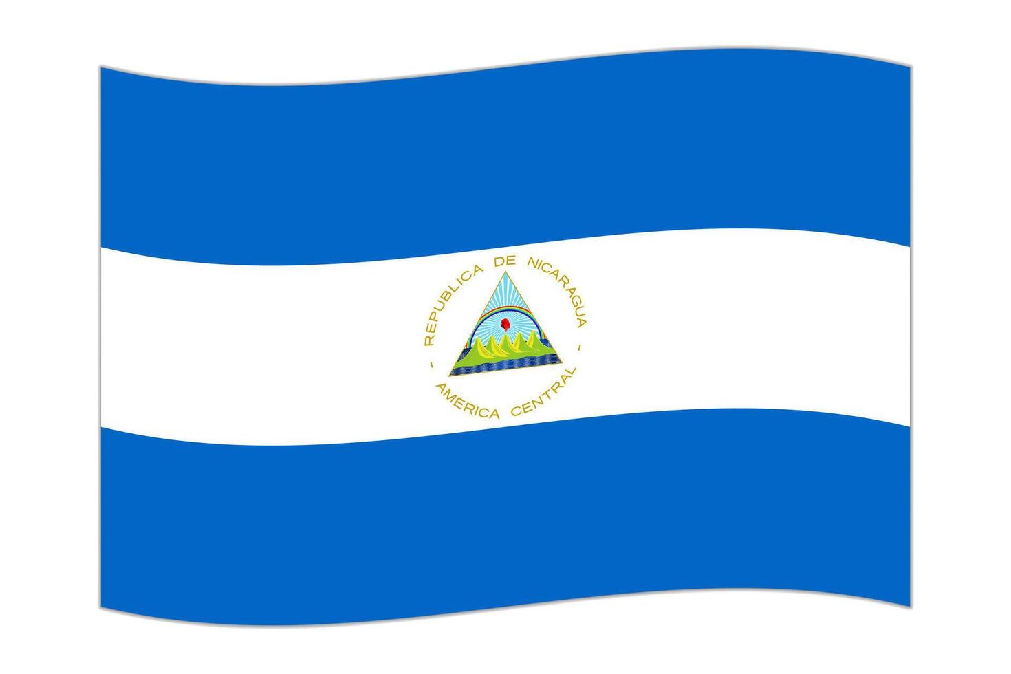 agitant drapeau de le pays Nicaragua. illustration. vecteur