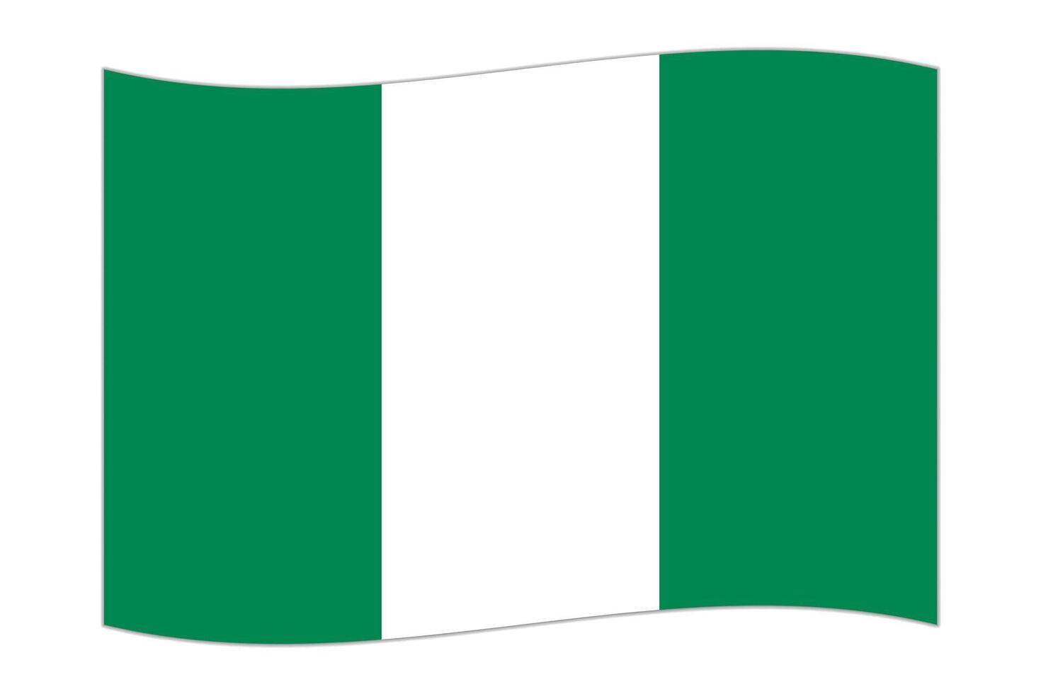 agitant drapeau de le pays Nigeria. illustration. vecteur