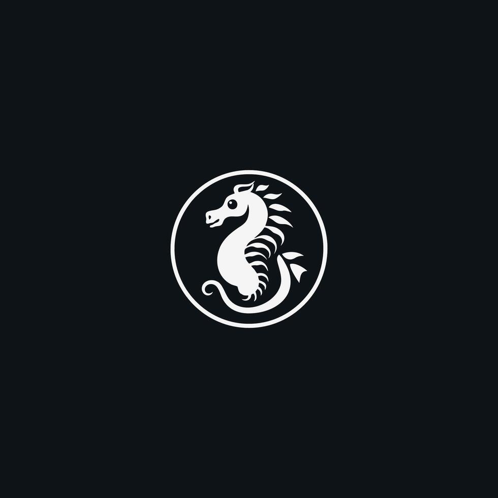 logo sur lequel un abstrait image de une hippocampe. vecteur