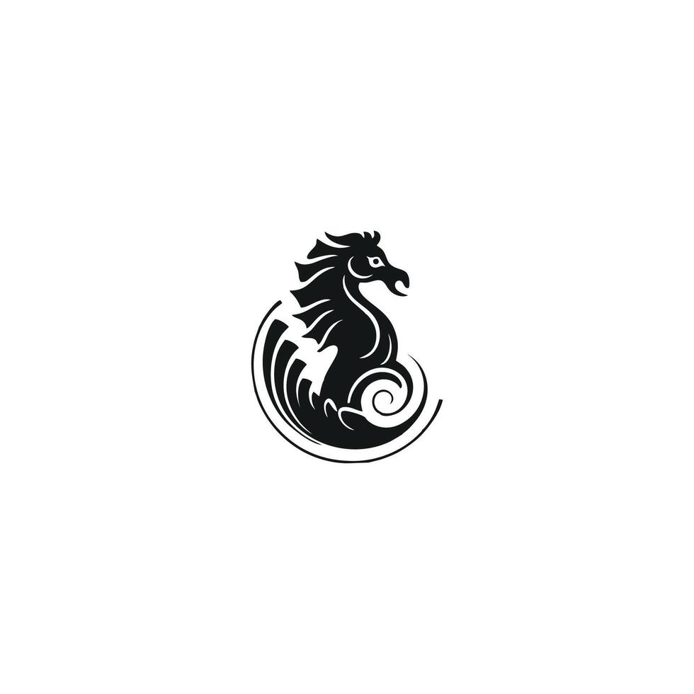 logo sur lequel un abstrait image de une hippocampe. vecteur