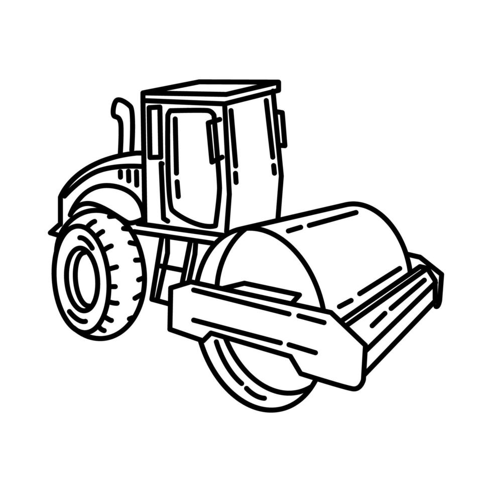 vecteur d'icône de compacteurs. doodle dessinés à la main ou style d'icône de contour