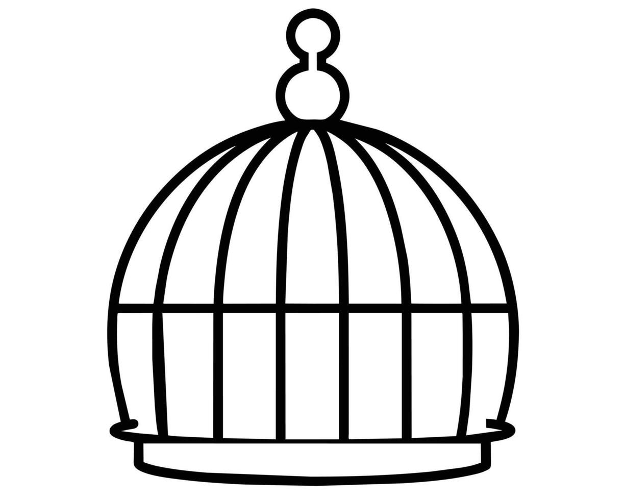 cage pour des oiseaux main dessiner illustration vecteur