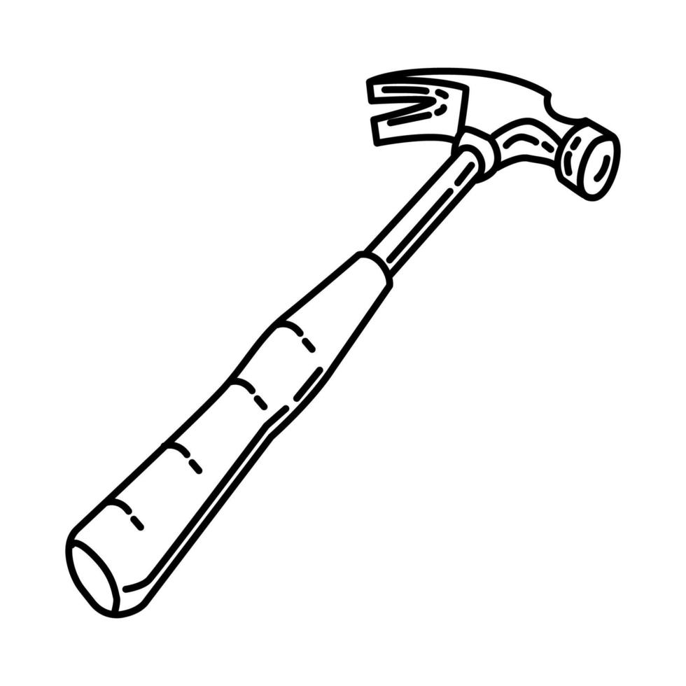 icône de marteau. doodle dessinés à la main ou style d'icône de contour vecteur
