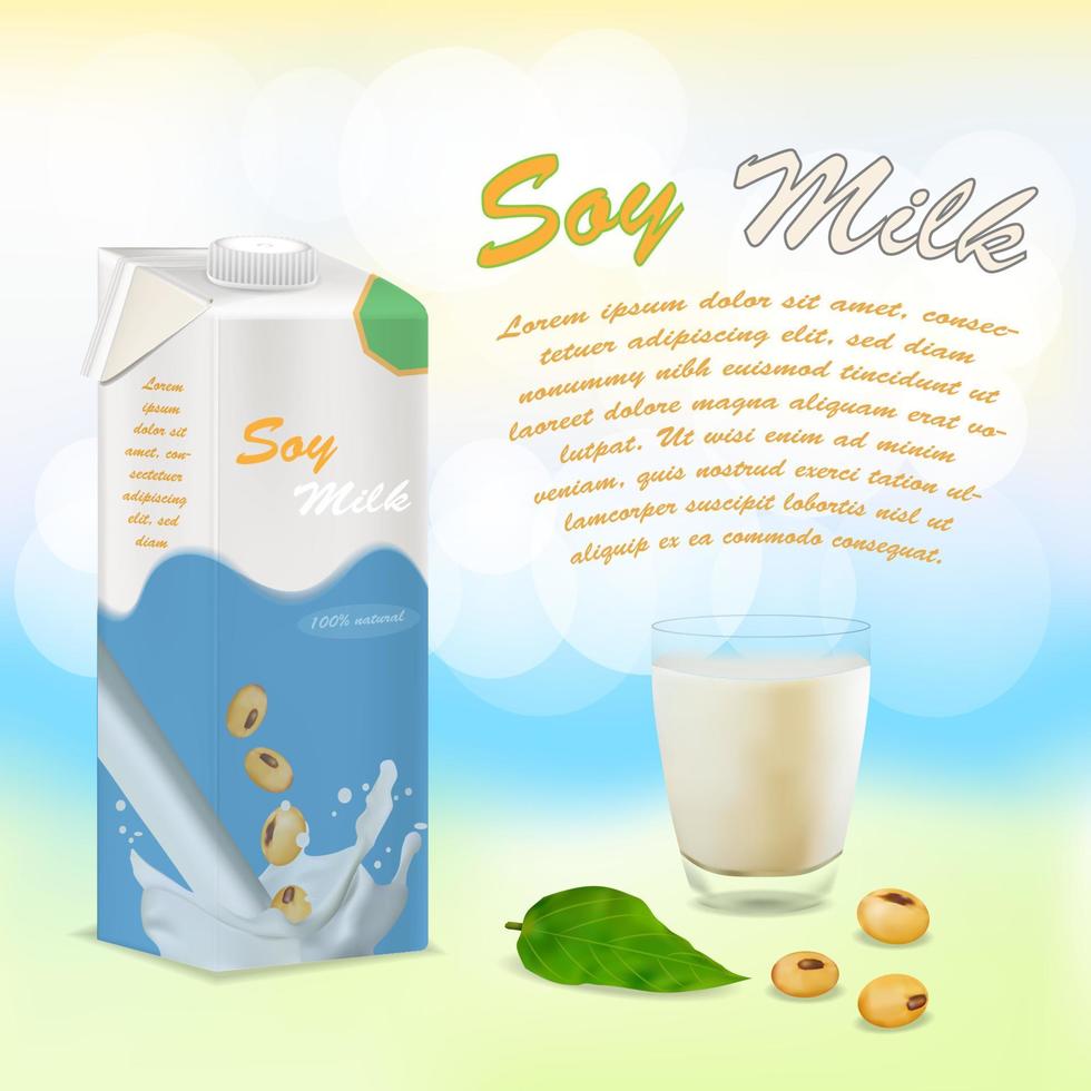 conception de vecteur de lait de soja publicitaire