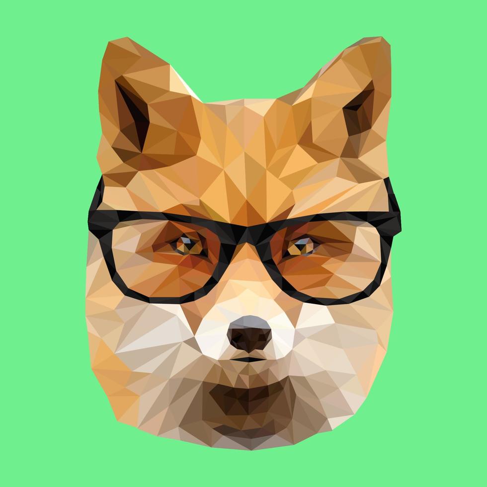illustration polygonale tête de renard vecteur