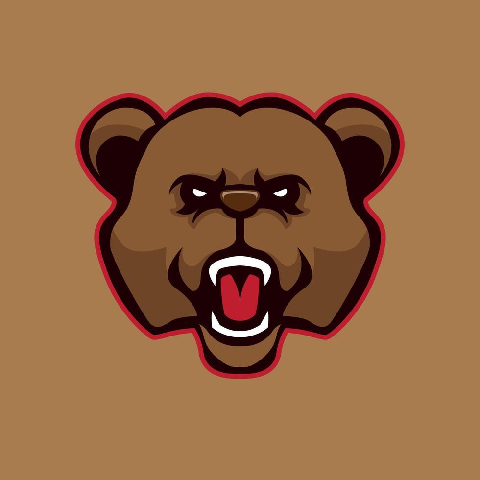 grizzlis mascotte logo tête vecteur