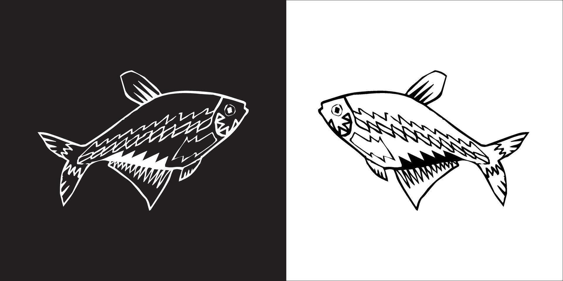 illustration graphique de poisson icône vecteur