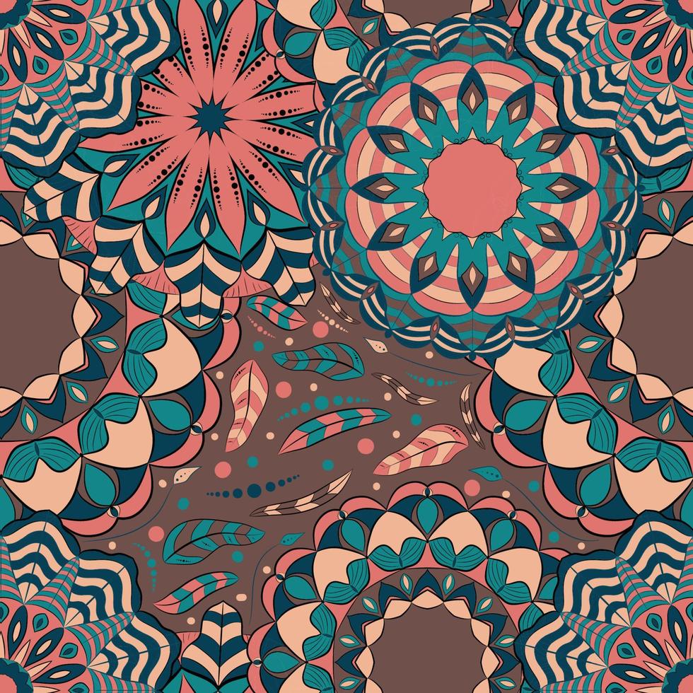 modèle sans couture d'art mandala. mandala de modèle vintage. conception d'art de modèle créatif. vecteur