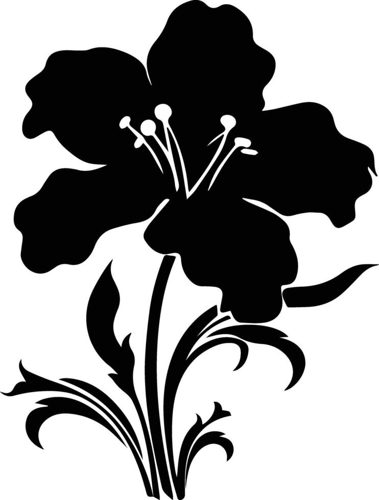 silhouette noir fleur Stock photo vecteur