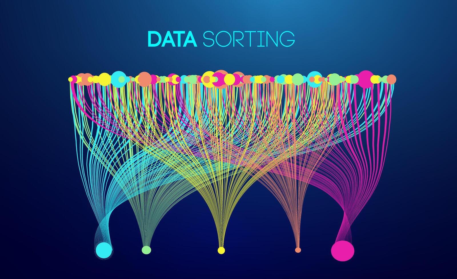 Les données tri coloré lignes Contexte. Les données couler La technologie illustration vecteur