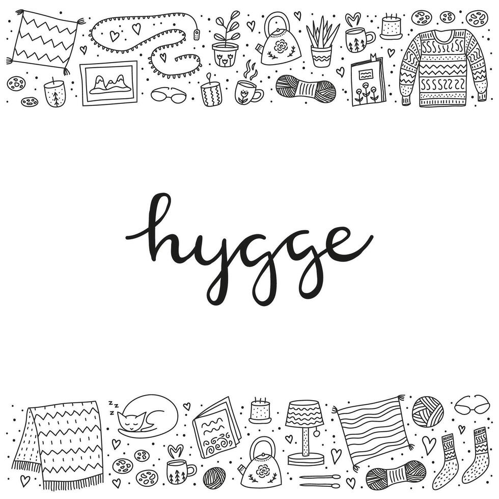 affiche avec hygge Icônes. vecteur