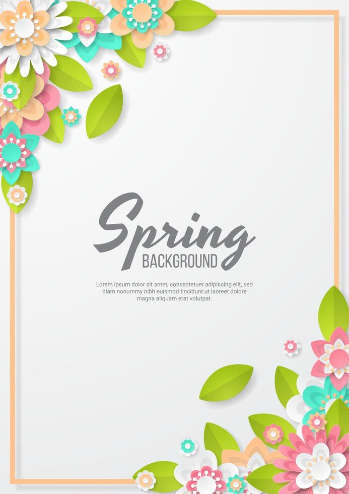 printemps Contexte modèle avec magnifique coloré fleurs. vecteur