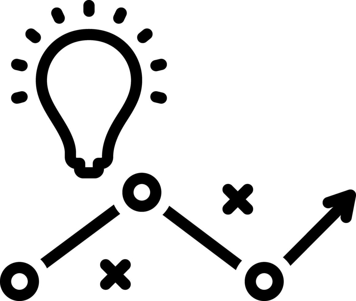 noir ligne icône pour stratégie vecteur