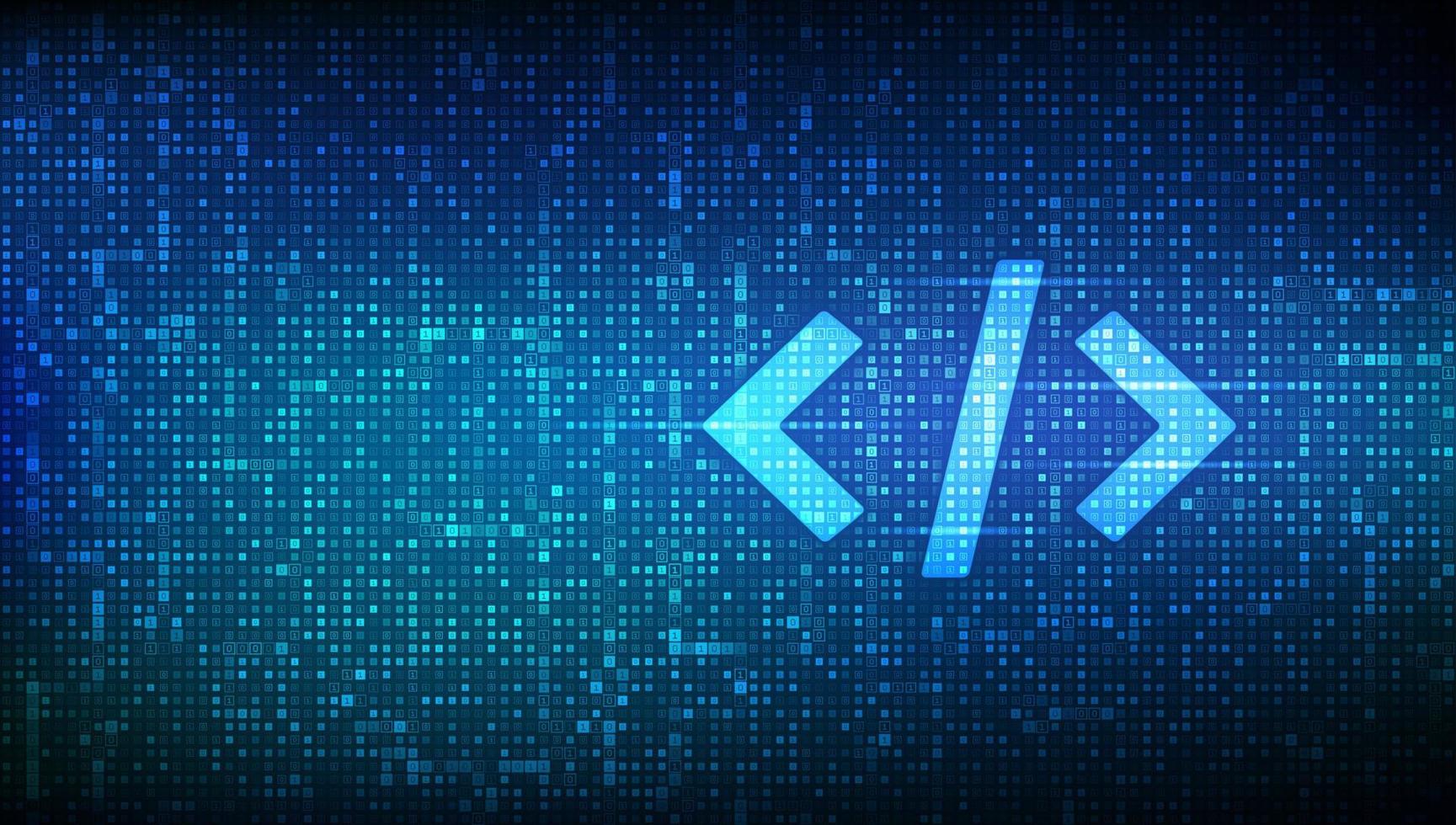 code de programmation. fond de codage ou de pirate informatique. icône de code de programmation faite avec du code binaire. données binaires numériques et code numérique en continu. fond de matrice avec des chiffres 1.0. illustration vectorielle. vecteur