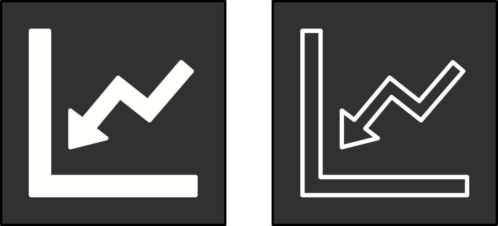 graphique vers le bas icône vecteur