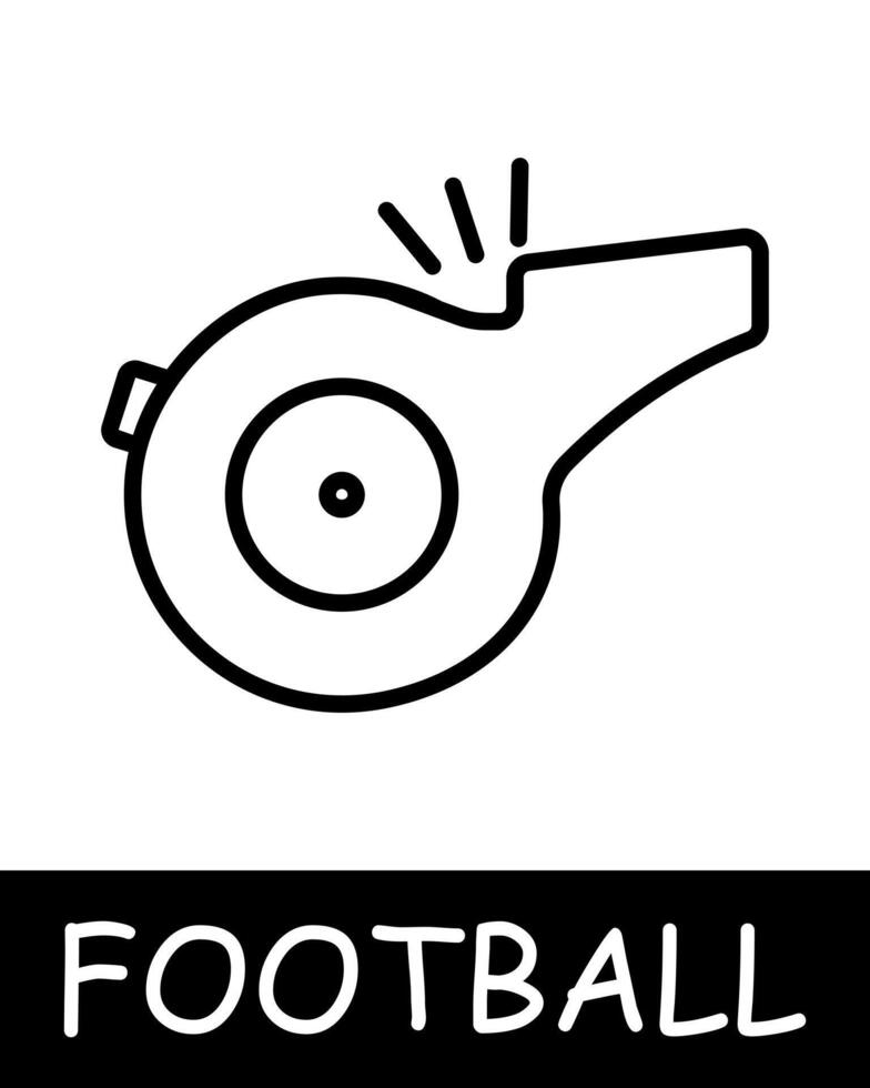 bulletin, Football icône. sifflement, des sports équipement, Extérieur activité, utile passe-temps, des loisirs, des sports équipement et loisir activité. en bonne santé mode de vie concept. vecteur