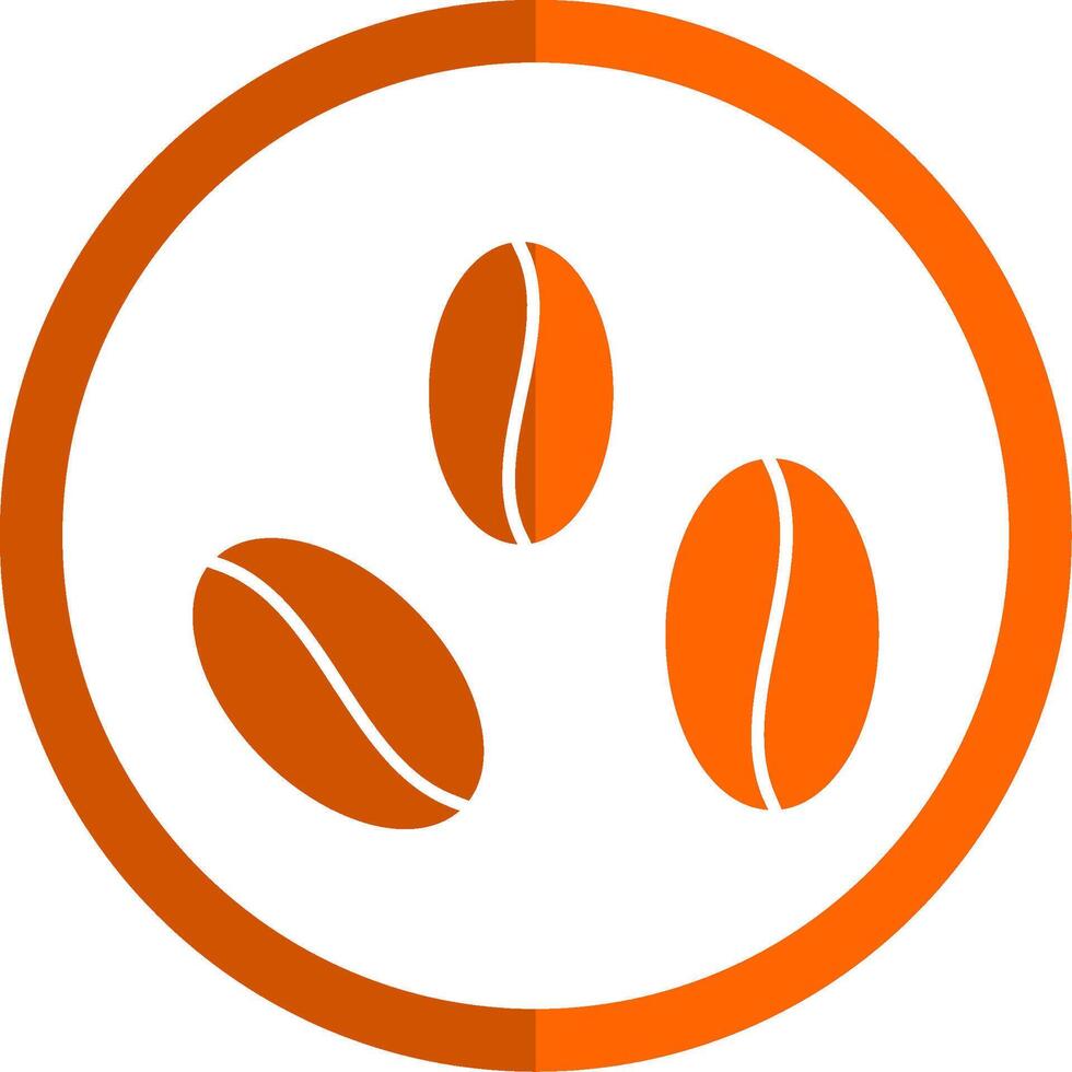des haricots glyphe Orange cercle icône vecteur