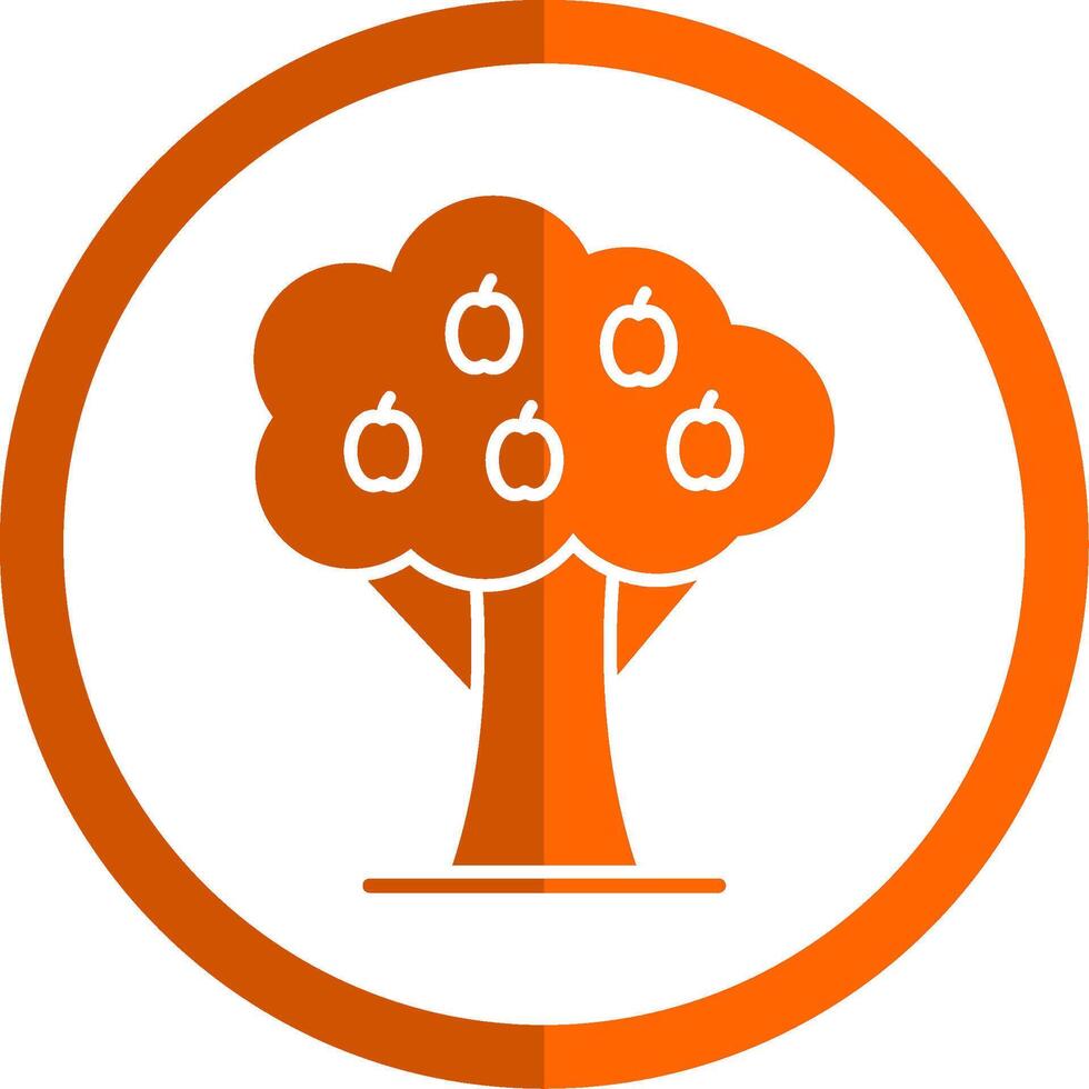 fruit arbre glyphe Orange cercle icône vecteur