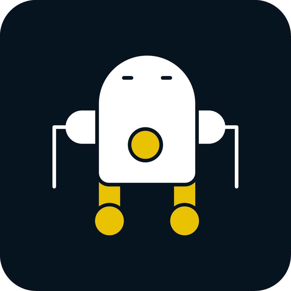 icône de deux couleurs de glyphe de robot vecteur