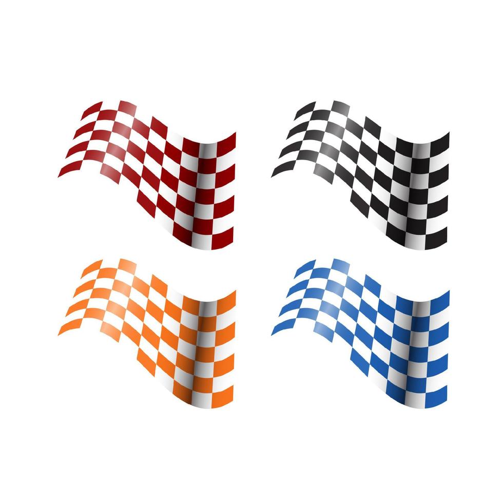 symboles d'icône de vecteur de drapeau de course. modèle de logo de drapeau à damier de conception simple