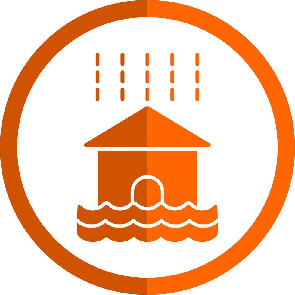 inonder glyphe Orange cercle icône vecteur